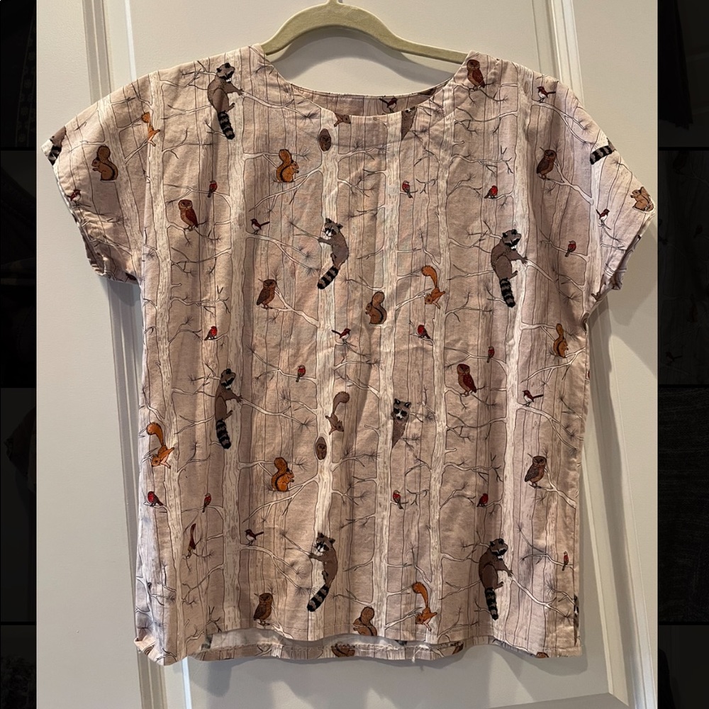 Raccoon, Squirrel, and Bird Top